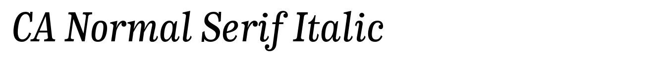 CA Normal Serif Italic